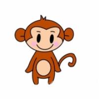 小猴子简笔画画法,猴子儿童画