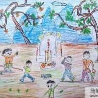 一起去扫墓清明节小学生绘画图片欣赏