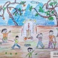 一起去扫墓清明节小学生绘画图片欣赏