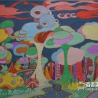 优秀小学生科幻画《生物基因光合不夜城》