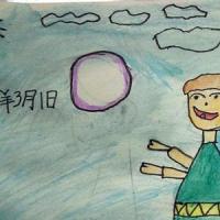 儿童蜡笔画图片大全-我和妈妈去郊游