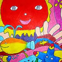 五彩斑斓的海底世界儿童画
