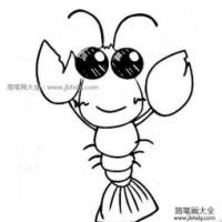 卡通龙虾简笔画图片