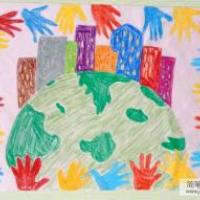 和平友好主题儿童画-维护和平