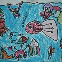 海底世界儿童画12岁作品
