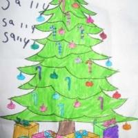 小学生圣诞节圣诞树儿童画图片