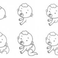 简单九步学画小婴儿简笔画步骤图解教程