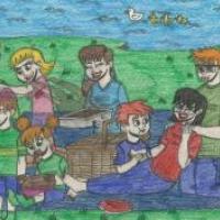 夏日野餐暑假生活儿童画作品欣赏