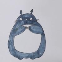 胖胖的可爱龙猫简笔画教程