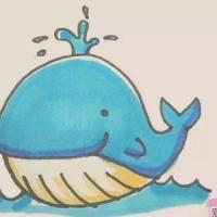 喷水的小鲸鱼简笔画
