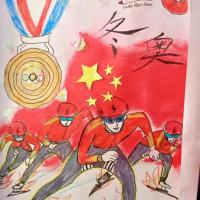 “迎战冬奥会,一起向未来”主题绘画