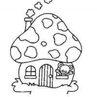 蘑菇房子有兔子简笔画