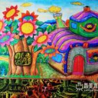 小学生科幻画《能源树——生态新农村》赏析