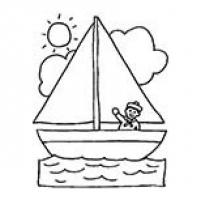 小帆船简笔画交通工具 小帆船交通工具简笔画步骤图片大全二