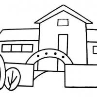 小院建筑简笔画图片-怎么快速画房子