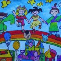 六一儿童节儿童画-欢度儿童节