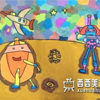 优秀小学生获奖科幻画《火星科考》赏析