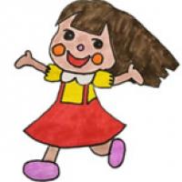 【小女孩简笔画】欢乐的小女孩简笔画步骤图片教程