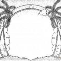 棕榈树花边