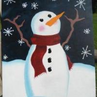 幸福的小雪人国外油画作品在线看