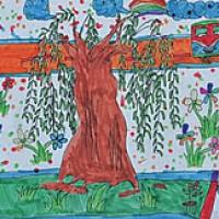 春天的柳树儿童画怎么画