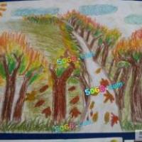 儿童画秋天的图画-秋天的果园