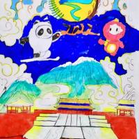“迎战冬奥会,一起向未来”主题绘画