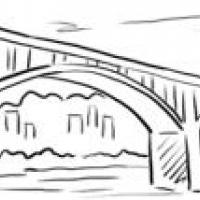 桥简笔画 手绘 线稿