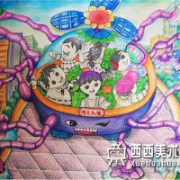 优秀小学生获奖科幻画《曙光机械》赏析