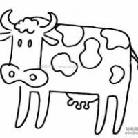 吃草的奶牛简笔画图片