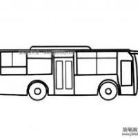 城市公共汽车简笔画图片