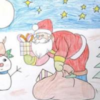欢乐圣诞节儿童画作品图片