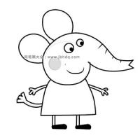 小猪佩奇之小象艾米丽简笔画