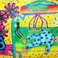 小学生获奖科幻画:《失眠疗养床》