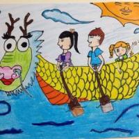 我们也来划龙舟有关端午节的画图片赏析