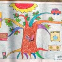 儿童科技创新大赛科幻画作品：大树太阳能充电器