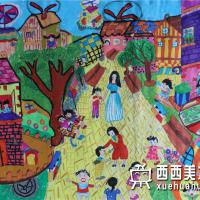 三等奖小学生获奖科幻画《美丽的都市》欣赏