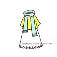 围巾裙装画法,送给美丽的妈妈