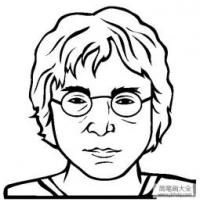 摇滚歌手 约翰列侬简笔画图片