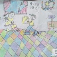 一年级小学生五一劳动节儿童画：劳动真快乐