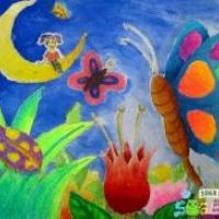 奇妙的梦儿童画作品之美丽的蝴蝶谷