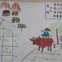 牧童和诗人小学生清明节绘画作品欣赏