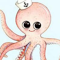 海底世界儿童画八爪小章鱼