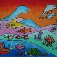 海底世界儿童画：青岛海底世界