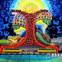 一等奖小学生科科幻画《记忆传承仪》欣赏