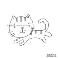 一组可爱的小猫简笔画图片