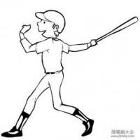 体育运动图片 棒球运动员简笔画图片