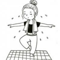 练瑜伽的女孩 - 在练瑜伽的女人女孩女生简笔画图片