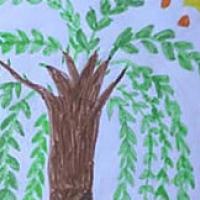 儿童画春天柳树图片