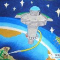 六年级儿童科幻画：太空度假村